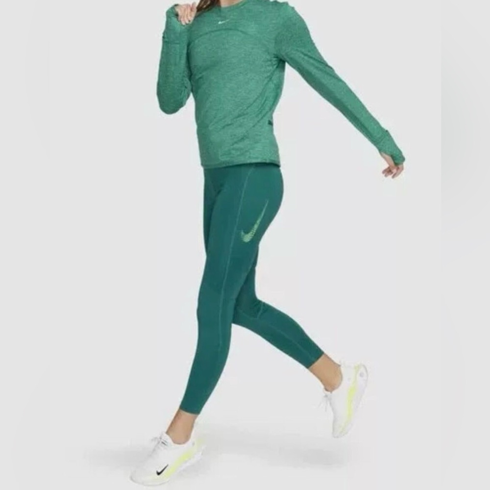 Nike Fast Dri-FIT Plus Size 2X Teal 7/8 Leggings Mid-Rise NWT